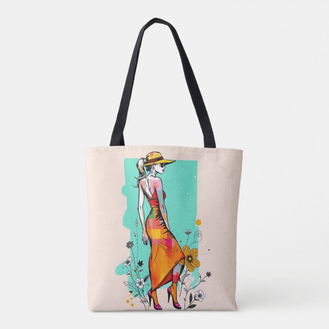 Tote Bag Pop Art Botanical Dream Tote 🌈🌼 (Dos)