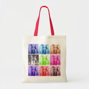 Tote Bag Pop Art Elephant Retro