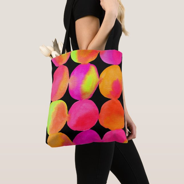 Tote Bag Pop art néon aquarelle (De près)