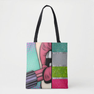 Tote Bag Pop Art   Parties scintillant Faux