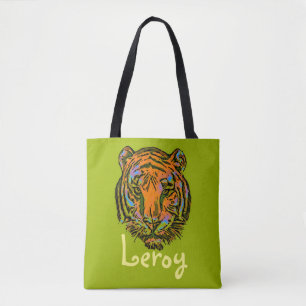 Tote Bag Pop Art TIGER HEAD + votre backgr. & idées
