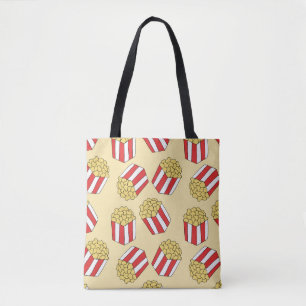 Tote Bag Popcorn dessiné à la main, coloré sans couture mot