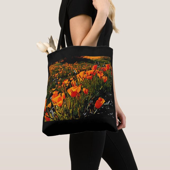 Tote Bag Poppies de Californie / Fleurs orange / Fleur sauv (De près)