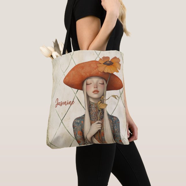 Tote Bag Poppy | Art Boho Personnalisé (De près)