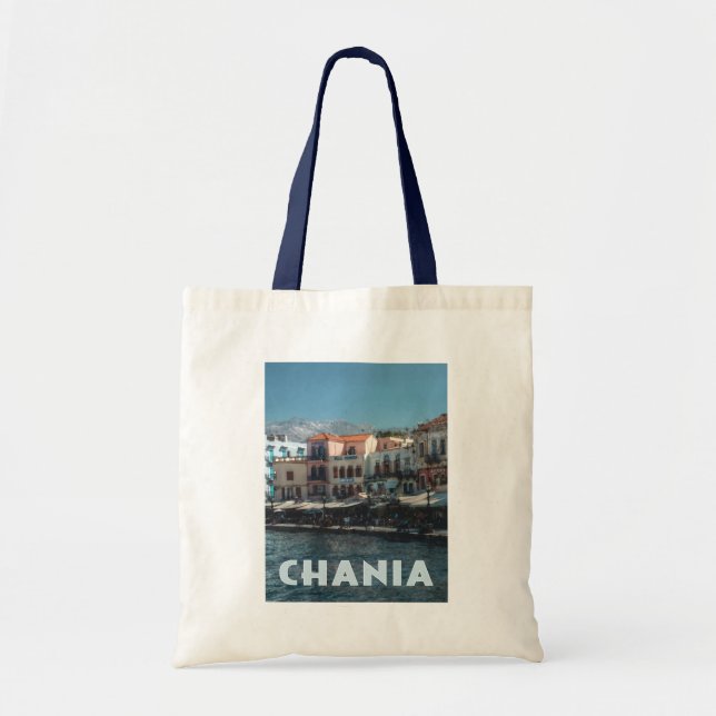 Tote Bag Port de Chania, Crète Grèce (Devant)