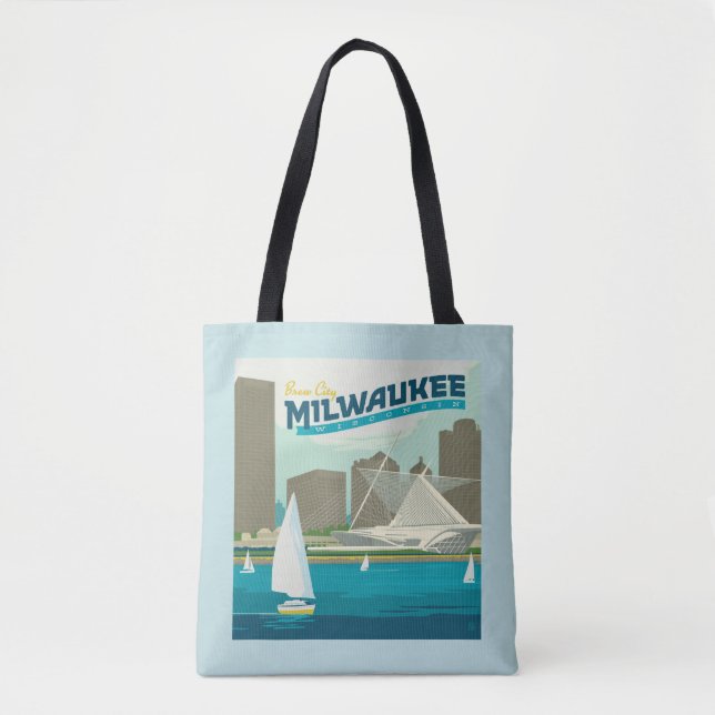 Tote Bag Port de Milwaukee Wisconsin | Ville de Brew (Devant)