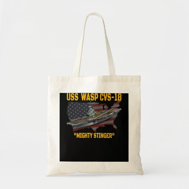 Tote Bag Porte-avions USS Wasp CVS18 Anciens Combattants Da (Devant)
