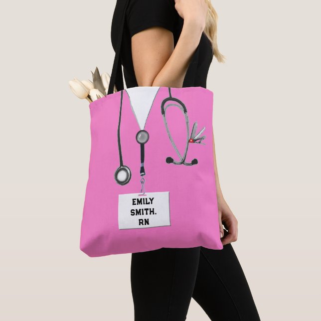 Tote Bag Porte-bourse rose (De près)