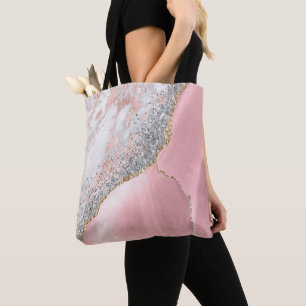 Tote Bag Porte en marbre rose