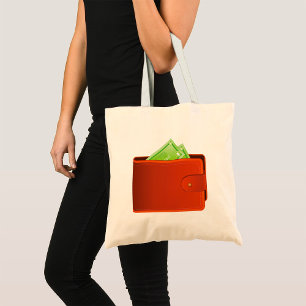 Tote Bag Porte-monnaie en cuir marron classique avec argent