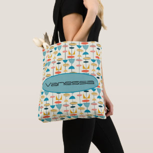 Tote Bag Porte-monnaie moderne géométrique, Mod, Rétro, 