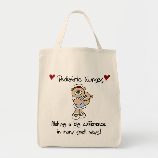 Tote Bag Porter T-shirts et cadeaux des infirmières pédiatr (Devant)