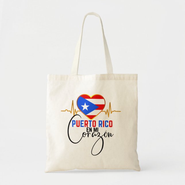 Tote Bag Porto Rico en mi Corazon Puerto Rican Pride (Devant)