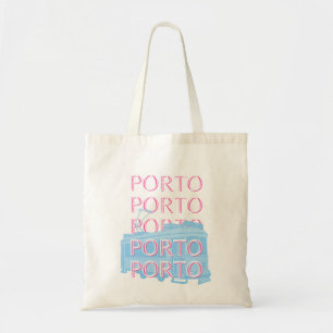 Tote Bag Porto Travel Art, Portugal Art, Rose, Preppy Art