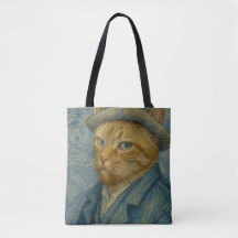 Portrait de chat autoportrait de Van Gogh Parodie 
