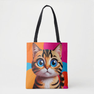 Tote Bag Portrait de chaton tabby mignon avec de grands yeu