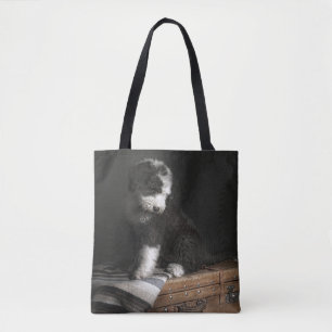Tote Bag Portrait de chiot de queue écourtée dans le stud