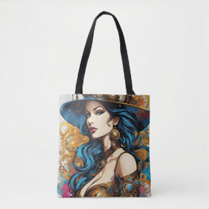 Tote Bag Portrait de femme, style steampunk