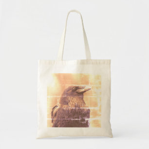 Tote Bag Portrait de Grand Corbeau ton sépia
