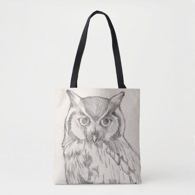 Tote Bag Portrait de hibou - croquis (Devant)