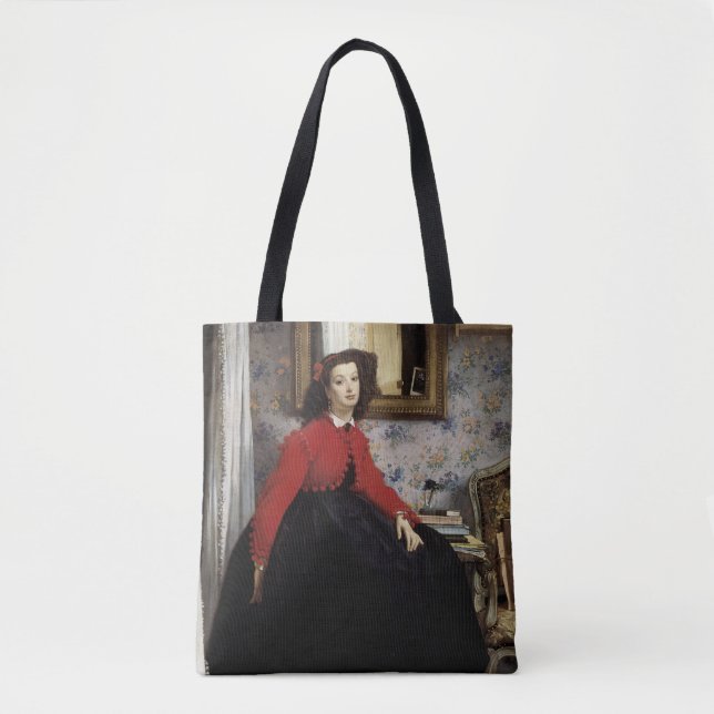 Tote Bag Portrait de Jeune Femme en Veste (Devant)