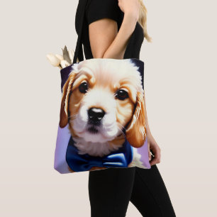 Tote Bag Portrait de la Cravate de la boue bleue mignonne à