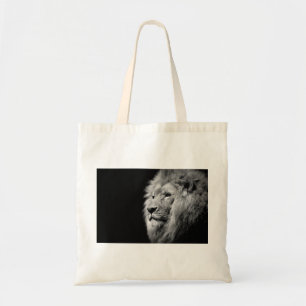 Tote Bag Portrait de Lion noir blanc - Photographie d'anima