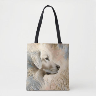 Tote Bag Portrait de peinture caustique d'un Golden Retriev