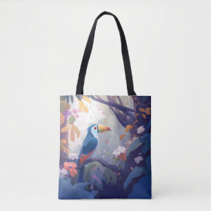 Tote Bag Portrait d'oiseaux du Toucan Peinture d'animaux Fa