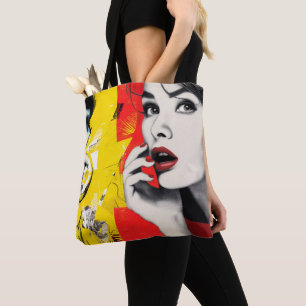 Tote Bag Portrait double dans le style de l'art pop 