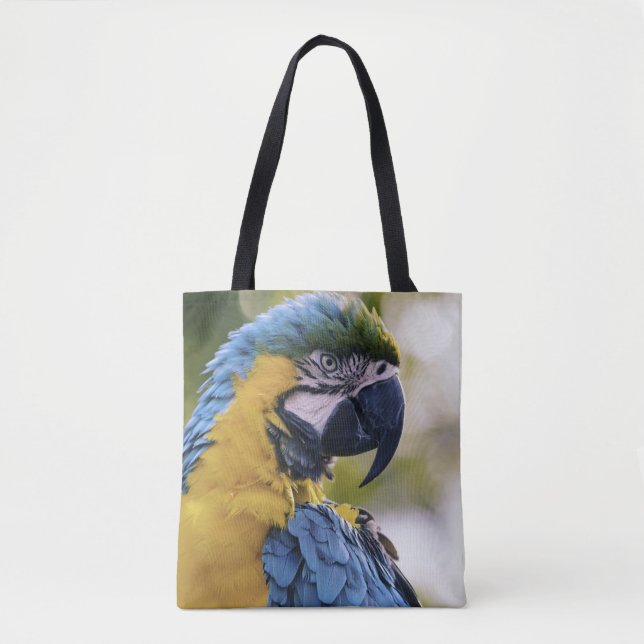 Tote Bag Portrait du profil de la perroquet macaw (Devant)