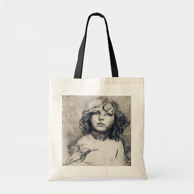 Tote Bag Portrait (imprimé cuivre), Alphonse Mucha (Devant)
