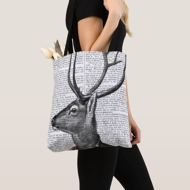 Tote Bag Portrait noir et blanc de cerfs (De près)