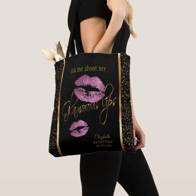 Tote Bag Posez-moi des questions sur mes lèvres glamour - S (De près)