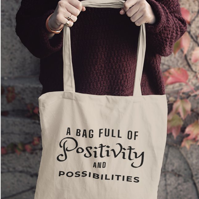 Tote Bag Positivité et possibilités Quirky Moderne Design é ( Shop now and carry the inspiration with you!)