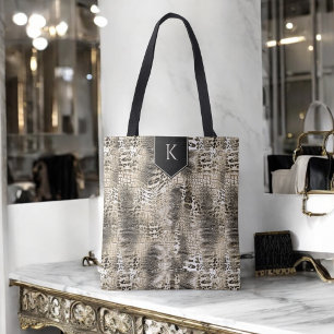 Tote Bag Poster de animal branché Snakeskin avec votre mono