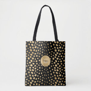 Tote Bag Poster de animal de Cheetah Monogram Gold personna