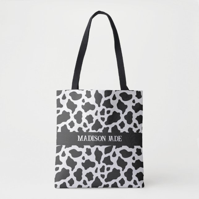 Tote Bag Poster de animal minimal pour l'impression de vach (Devant)
