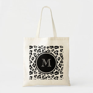 Tote Bag Poster de animal noir gris de léopard avec le