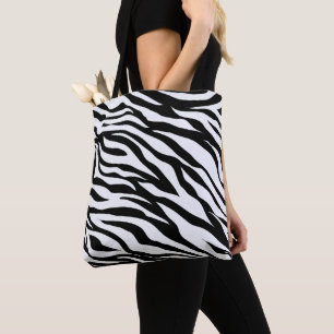 Tote Bag Poster de animal Zèbre noir et blanc