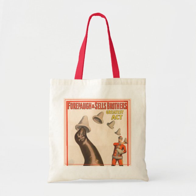 Tote Bag Poster De Cirque Montrant Un Lion De Mer Casquette (Devant)