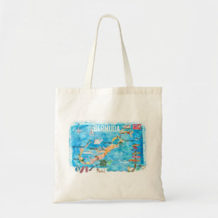 Tote Bag Poster de voyage de l'île des Bermudes Carte touri