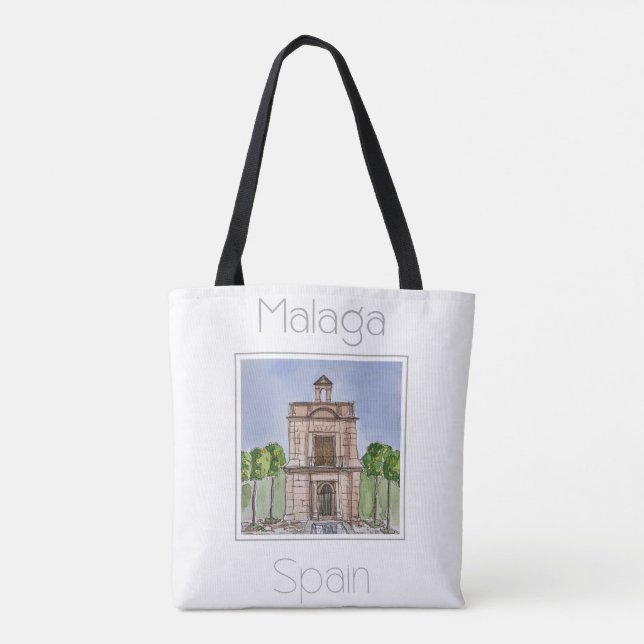 Tote Bag Poster de voyage pour Malaga Espagne (Dos)