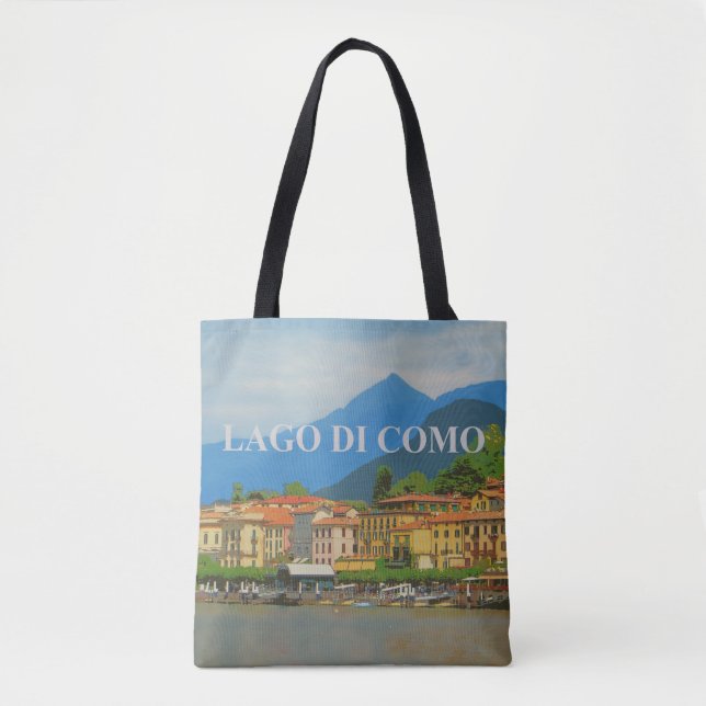 Tote Bag Poster de voyage vintage Lake Côme Italie (Devant)