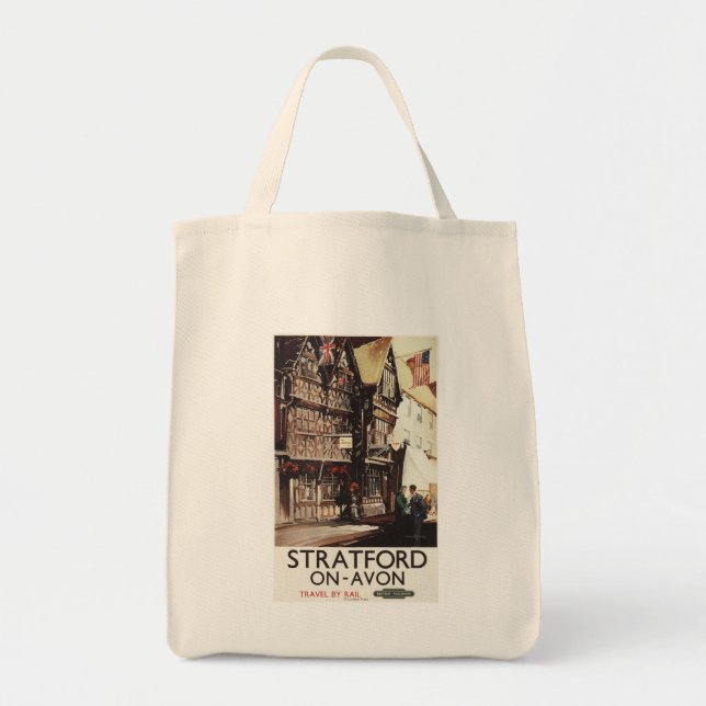 Tote Bag Poster ferroviaire Garrick Inn and Harvard House (Devant)