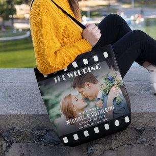Tote Bag Poster Film Bande Mariage noir et blanc