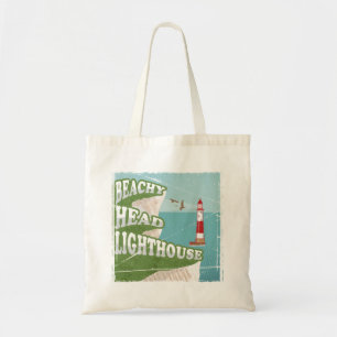 Tote Bag Poster rétro du phare à tête de plage