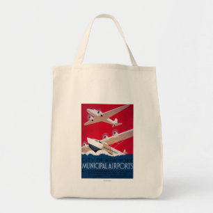 Tote Bag Poster vintage de l'aéroport municipal de New York