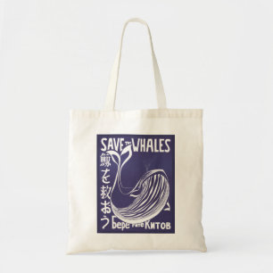 Tote Bag Poster vintage "Save the Whales", International