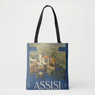 Tote Bag Poster Vintage voyage D'Assise, Italie